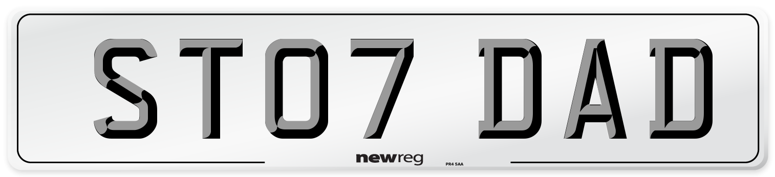 ST07 DAD Number Plate from New Reg